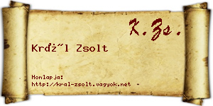 Král Zsolt névjegykártya